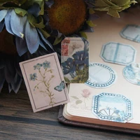 58pcs elegant blue flower hydrangea lily style paper sticker scrapbooking diy gift packing label decoration tag