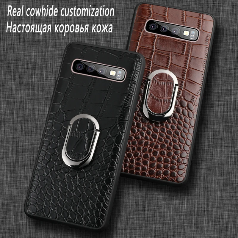 Чехол из натуральной кожи для телефона Samsung note 10 S10 Plus s9 деловой износостойкий