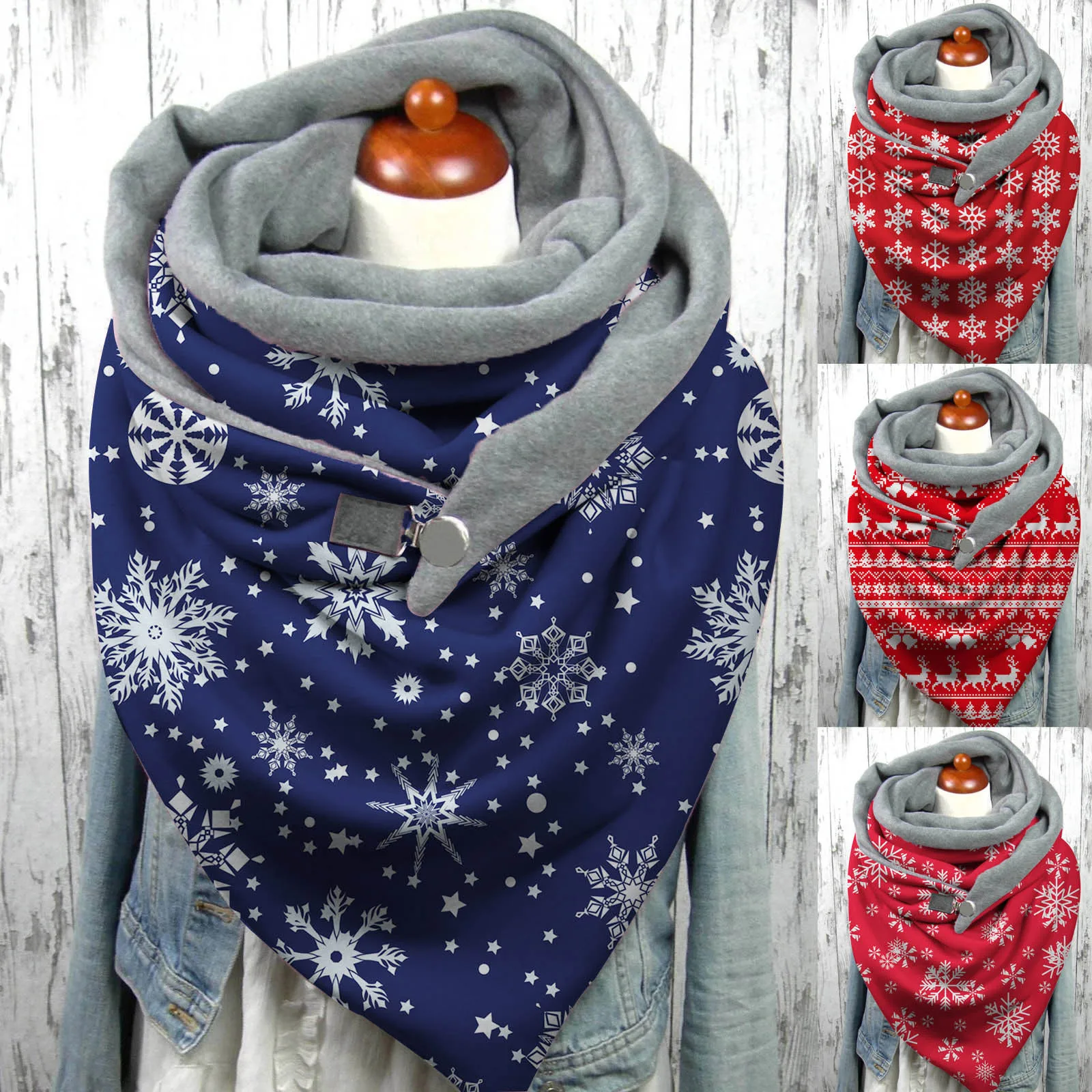 

Fashion Winter Women Printing Button Soft Wrap Casual Warm Scarves Shawls Bib 2020 Christmas Fashion Scarf F hijab scarf