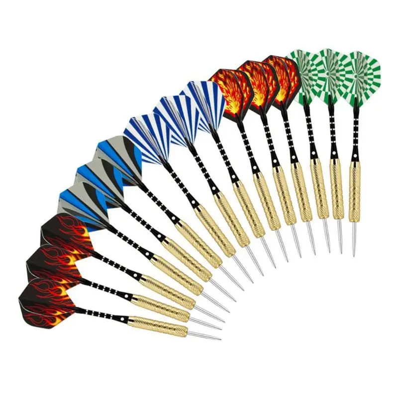 

15pcs 18g Professional Steel Tip Darts Aluminum Shaft Hard Darts Metal Needle Darts Flight Copper Darts Body