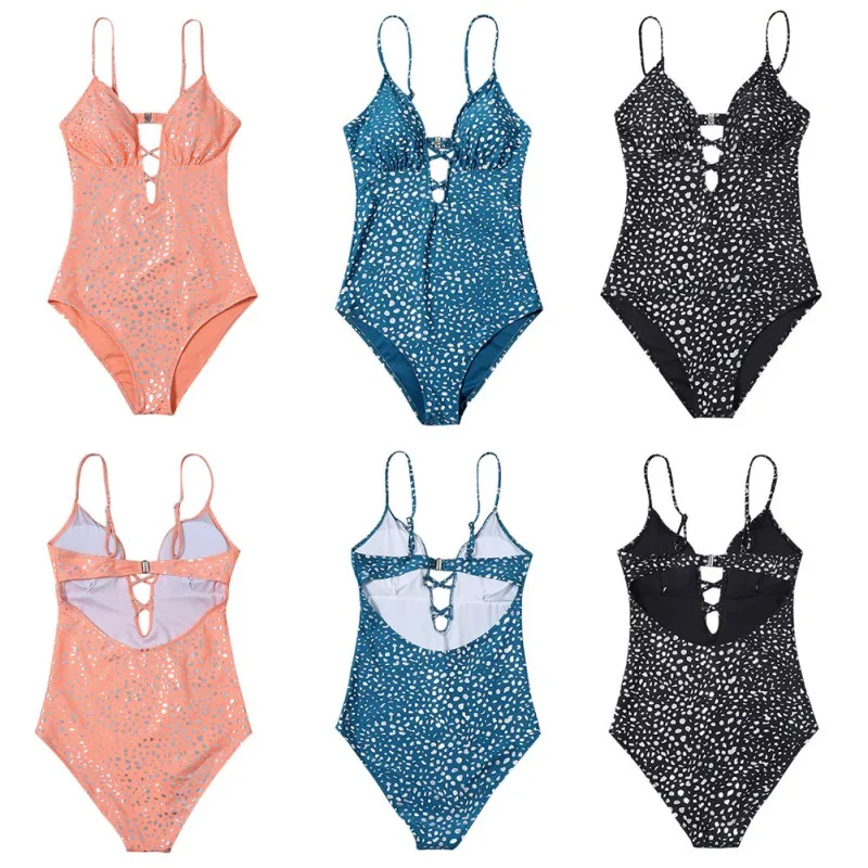 

Women's Gilded Sexy One Piece Swimsuit With Hollow Back