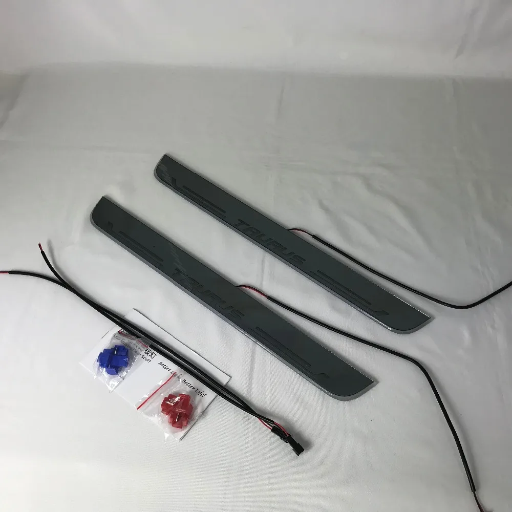 

Osmrk led moving door scuff for ford taurus dynamic door sill plate flat lining overlays guards flowing/fixed light