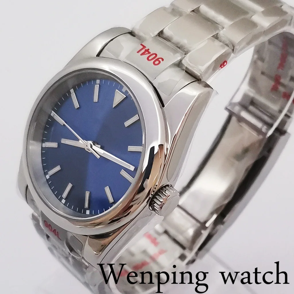 

36/39mm Polished Sterile Sterile Men's Watch Sapphire Glass Silver Case NH35 Miyota 8215 PT5000 Mingzhu 2813 Movement Automatic