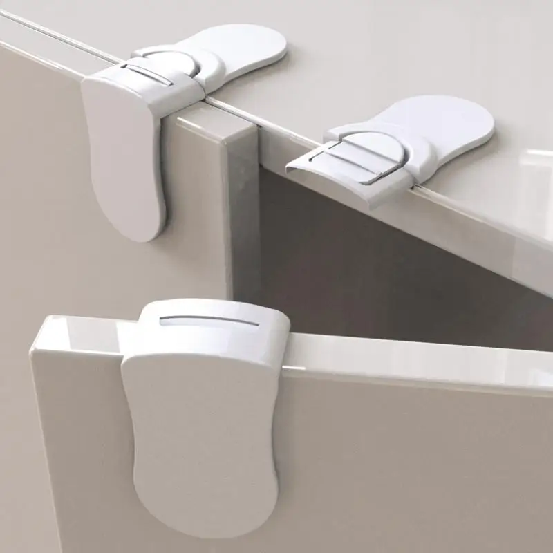 

Child Safety Drawer Lock Baby Cabinet Door Anti-Pinch Right Angle Lock Plastic White Safety Buckle For Children Kids Protection