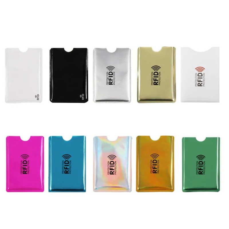 Чехол для банковских карт алюминиевый с защитой от считывания 10 шт.|Держатели и