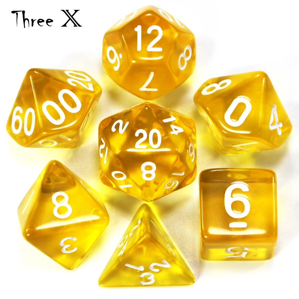 Желе эффект 7 шт зеленый цвет игра кости DnD D4 d6 d8 d10 d12 d20 переносные игральные