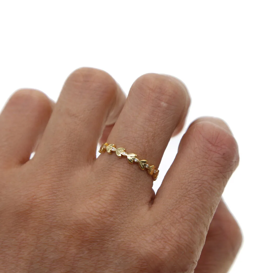 Новый дизайн маленькие изящные кольца золотого цвета с кристаллами cz для свадьбы