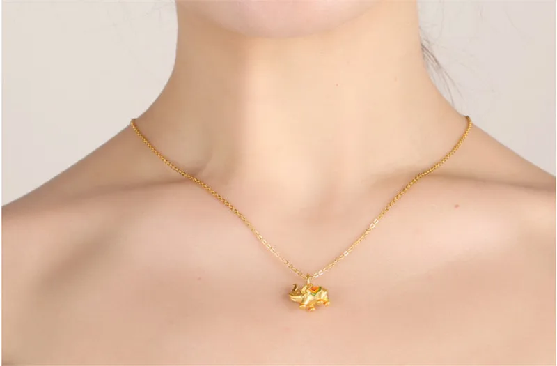 Милое золотое ожерелье с подвеской в виде слона для женщин свадебные аксессуары