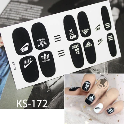 KS-172 Украшения для ногтей, наклейки s Sport, фирменный логотип, наклейки для ногтей, самоклеющиеся наклейки для самостоятельной сборки, наклейки для маникюра, все наклейки для дизайна ногтей, s наклейки - Цвет: KS-172