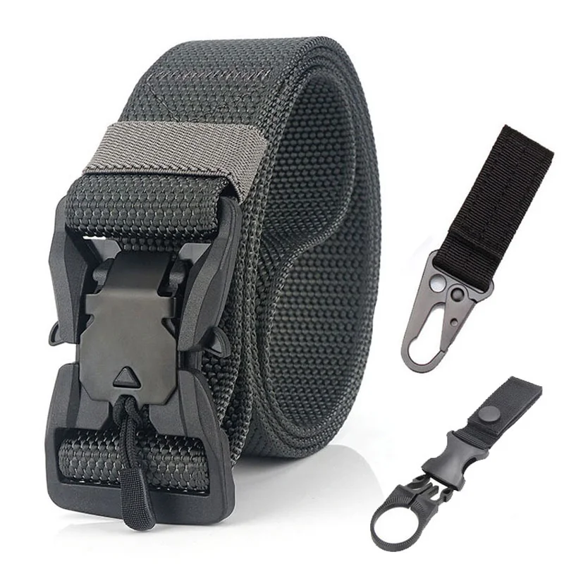 

NEW Military Tactical Belts Men's Soft Nylon Belt Army Style Magnetic Buckle Jeans Pants Waist Belt Outdoor Hunting Accessories