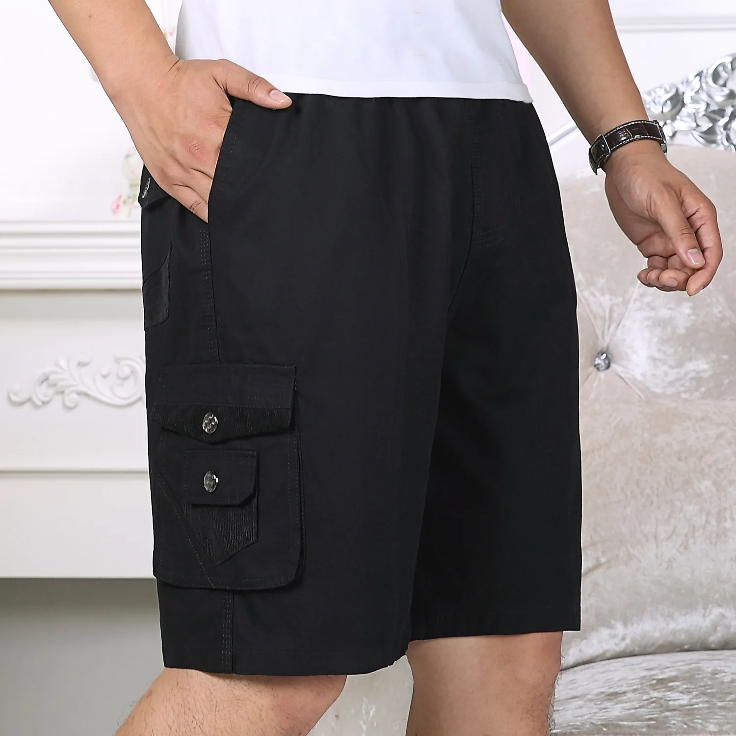Шорты карго мужские с большими карманами модные повседневные Хлопковые Штаны