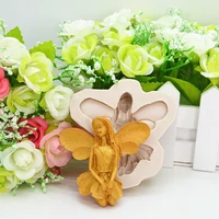 sitting angel silicone resin mold diy cake pastry candy fondant moulds dessert chocolate lace decoration kitchen baking tool