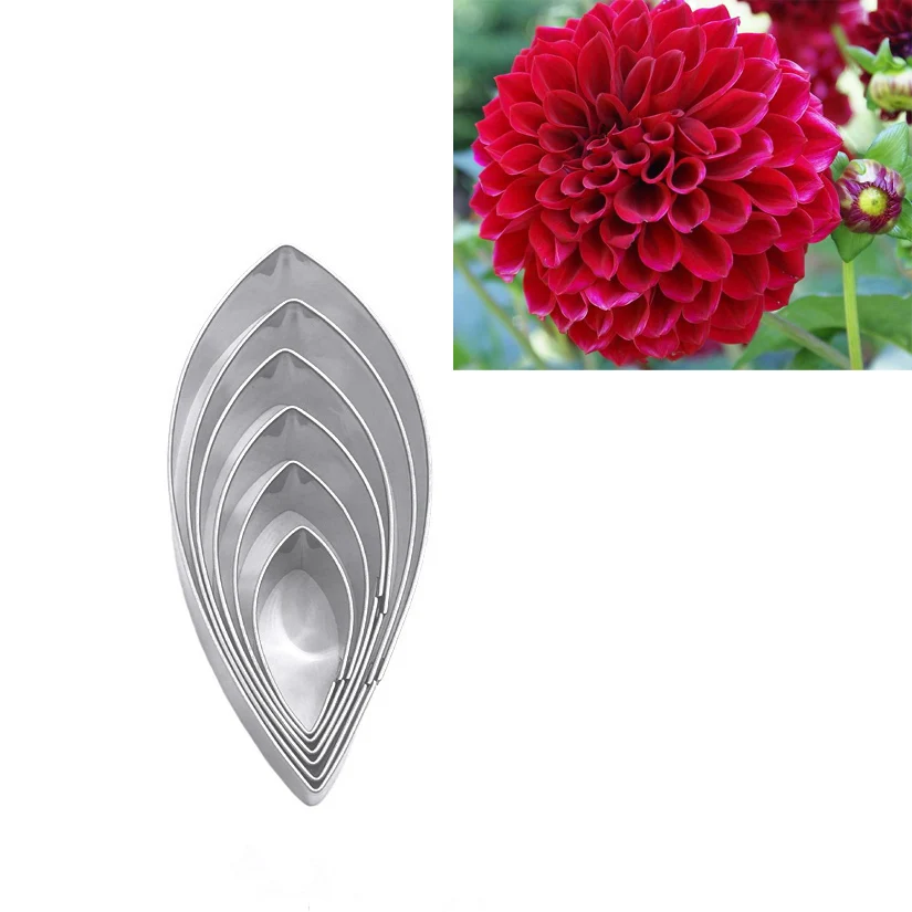 Оптовая продажа 10 комплектов (6 шт./партия) набор лепестков Далии из нержавеющей