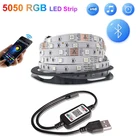 Светодиодные полосы Bluetooth-совместимый контроллер гибкий RGB 5050 украшение светильник Светка лампа светильник светящаяся гирлянда