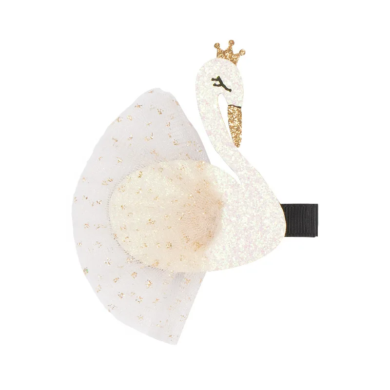 

1 Piece Baby kids girl Swan hairpin shiny children girls hairclip Barrettes for child hair accessories