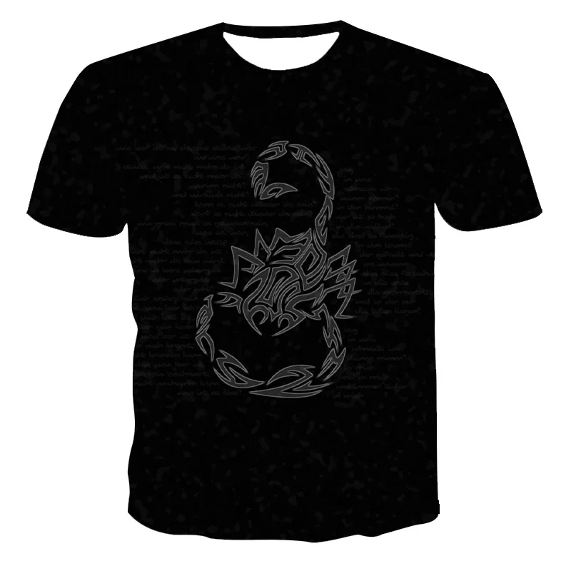 

2021 summer new 3D T-shirt casual short-sleeved O-neck top fashion Harajuku spider animal pattern clothing plus size top