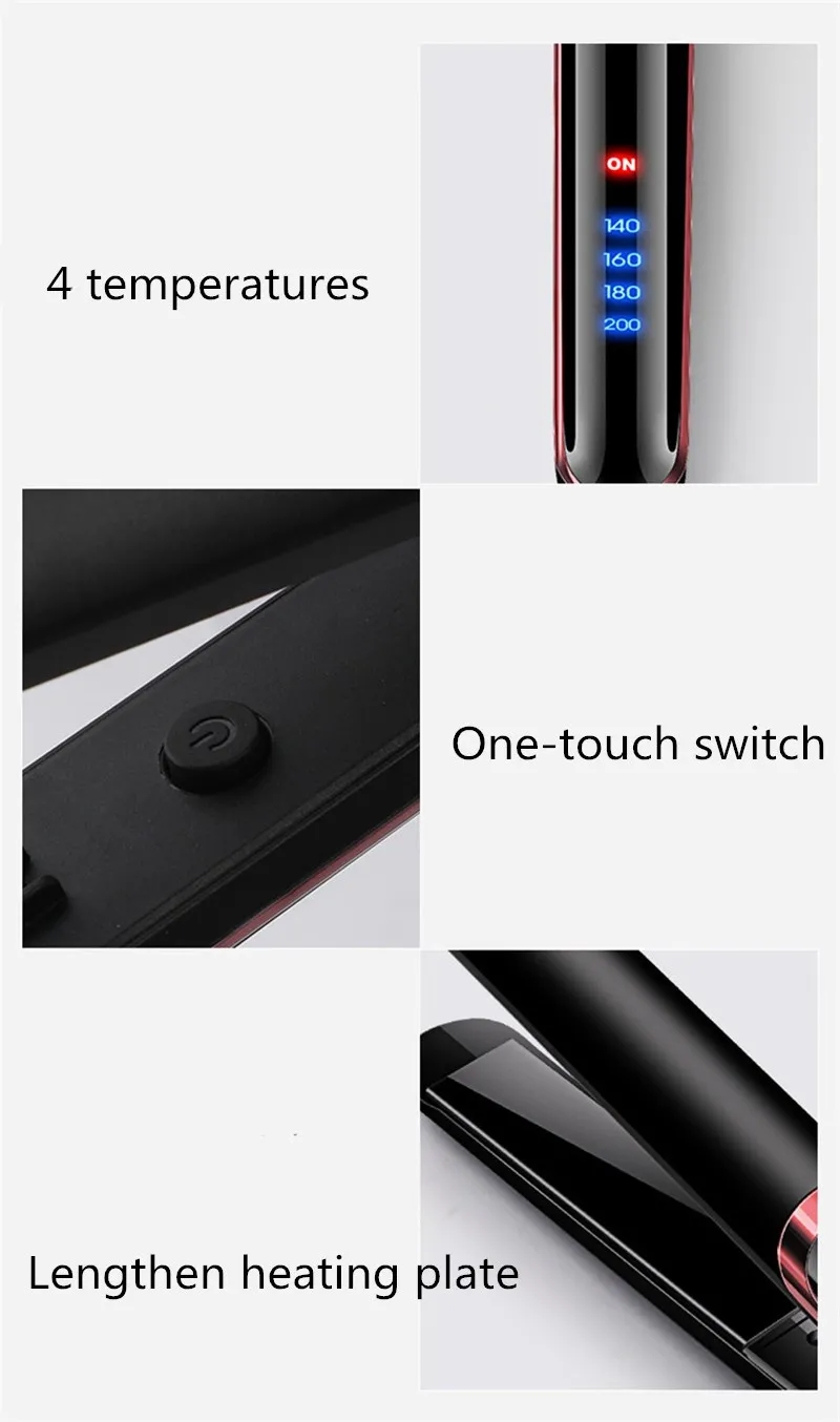 ЖК дисплей 2 в 1 Керамический выпрямитель для волос Расческа завивки красота уход