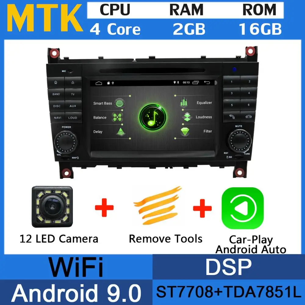 MTK-Carplay Восьмиядерный 4 Гб ОЗУ Android 9,0 автомобильный DVD для Mercedes Benz C Class W203 C180 C200 C220 C230 C240 C250 C270 C280 C300 C320 автомобильный DSP - Цвет: MTK-Carplay