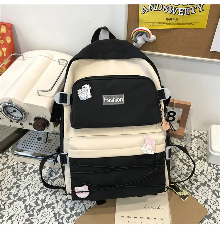 

4357 NEW water-repellent backpack female summer school hit color backpack