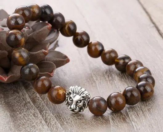 8 мм leopard медь ujj43 желтый Tigereye оникс Йога эластичная нить отрегулированный шарик