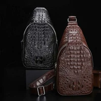 mafeimengge crocodile leather men chest package male bag large capacity multi-function new men chest bags