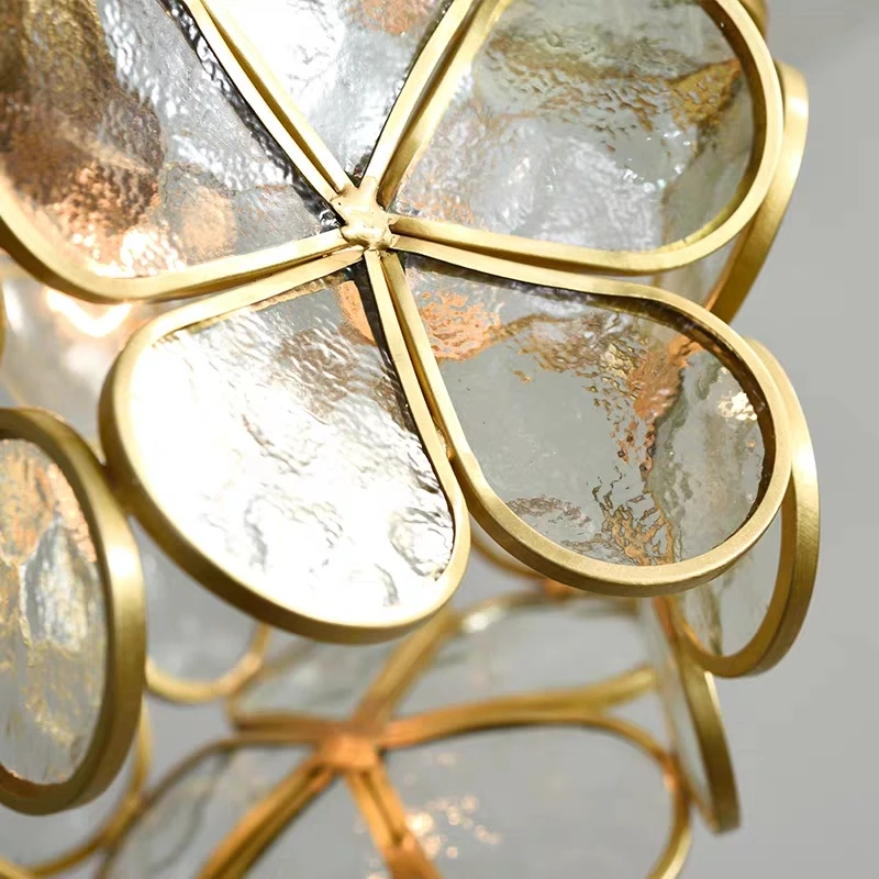 Люстра декоративная медная в скандинавском стиле светодиодный медный