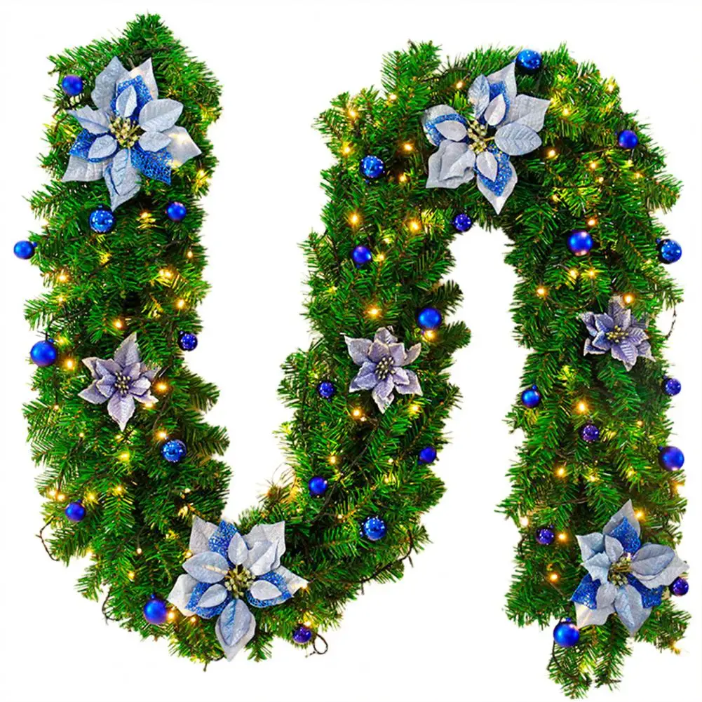 

5 Colors Attractive Exquisite PVC LED Festive Touch Artificial Rattan Realistic Colorful Flower Rattan Handicraft for Home