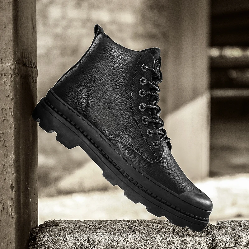 

Casual Sneaker Zapatillas Negras Leather Shoes Men Black High Top Sneakers Man Mens Hightop With A Men's