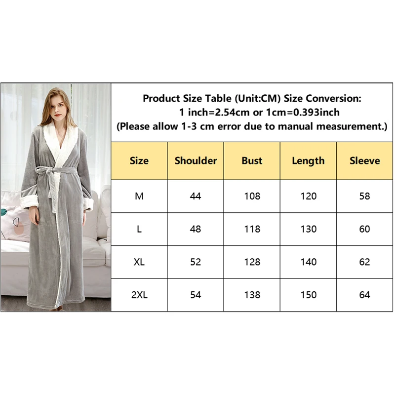 

Couple Pajamas Sleepwear Women Men Bath Robe Loungewear Flannel Thicken Robe for Women Men Winter Warm Bathrobe Long Sleeve
