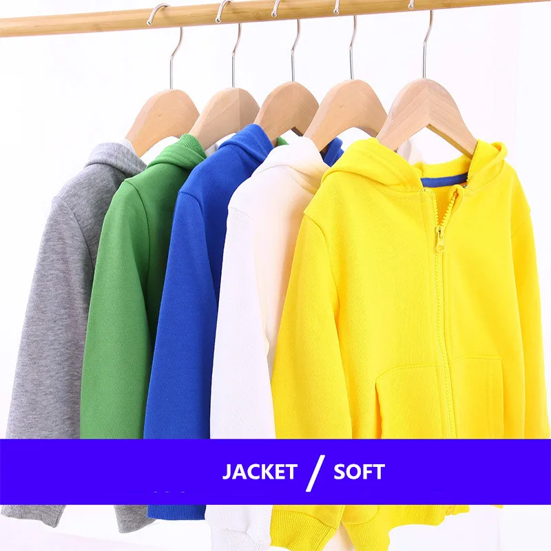 Осенние детские куртки ветровка на молнии для мальчиков и девочек Однотонные