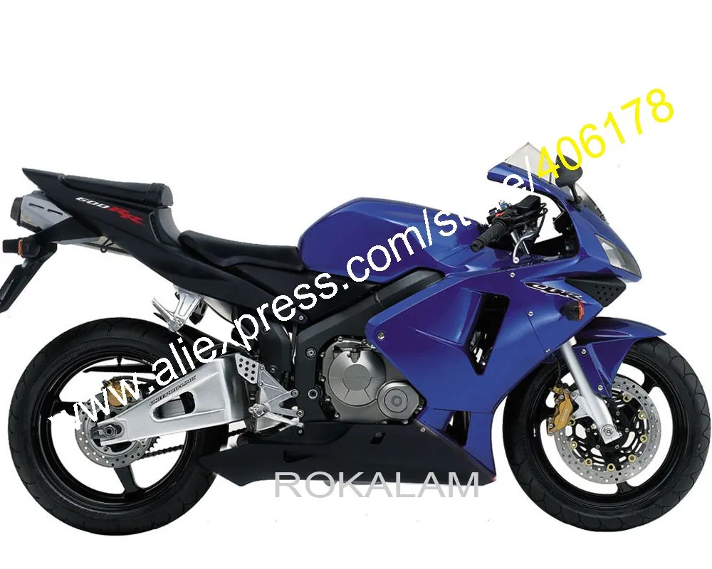 

For Honda CBR-600 600RR CBR600RR 03 04 CBR600 RR F5 CBR600F5 2003 2004 Blue Black ABS Fairings Kit (Injection Molding)