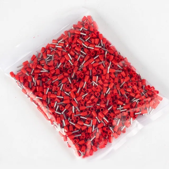 

1000 Pcs Copper Crimp Terminal E0508 Insulated Crimp Terminal Cold Pressed Ferrules Tubular 22 #20 For Marine Car