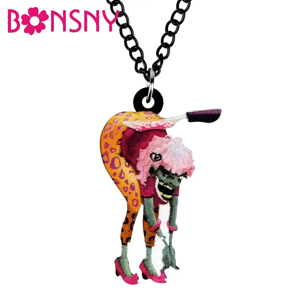 Ожерелье-чокер женское, акриловое, с подвеской в виде зомби