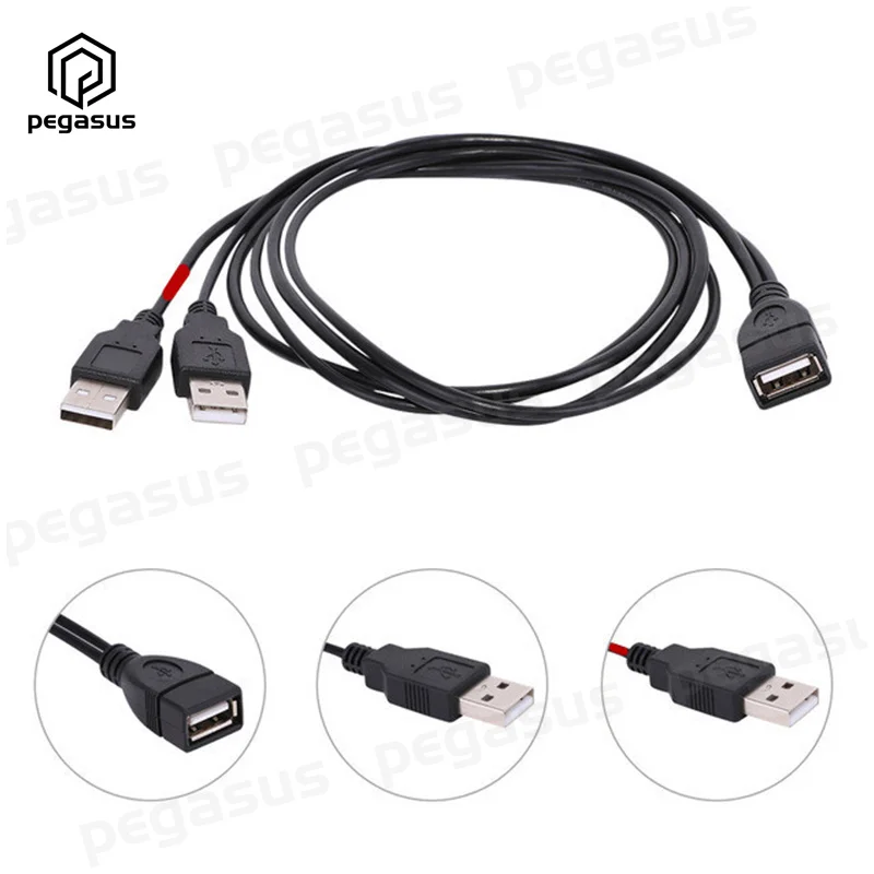 1 м USB 2 0 A Разъем мама к двойному разъему папа Y-образный разветвитель кабель