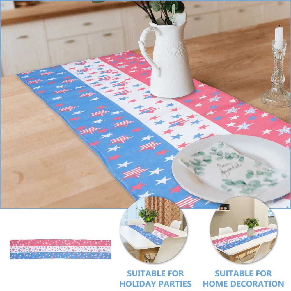 

1pc Tablecloth Independence Day Table Runner Home Decoration (Assorted Color)