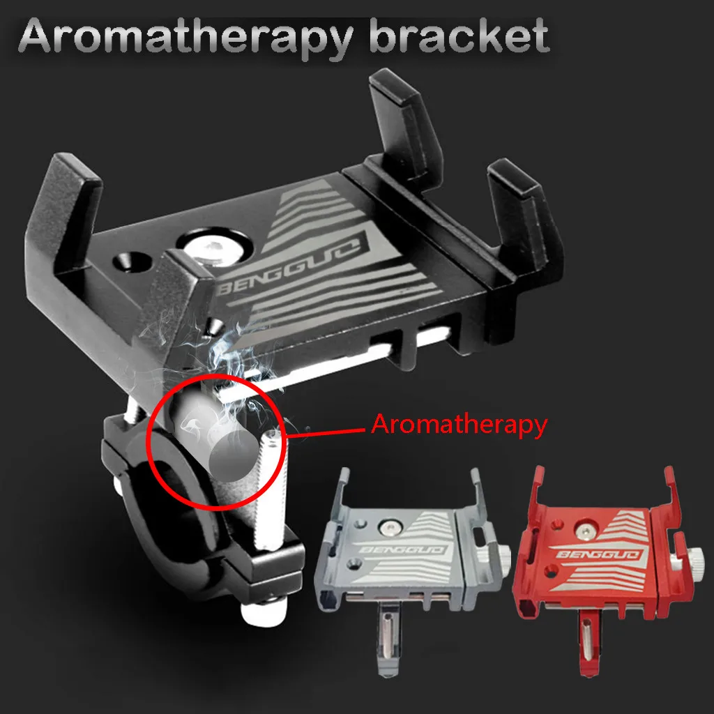 Aluminum Bike Bicycle Cell Phone Holder Mount Handlebar GPS Universal With Aroma