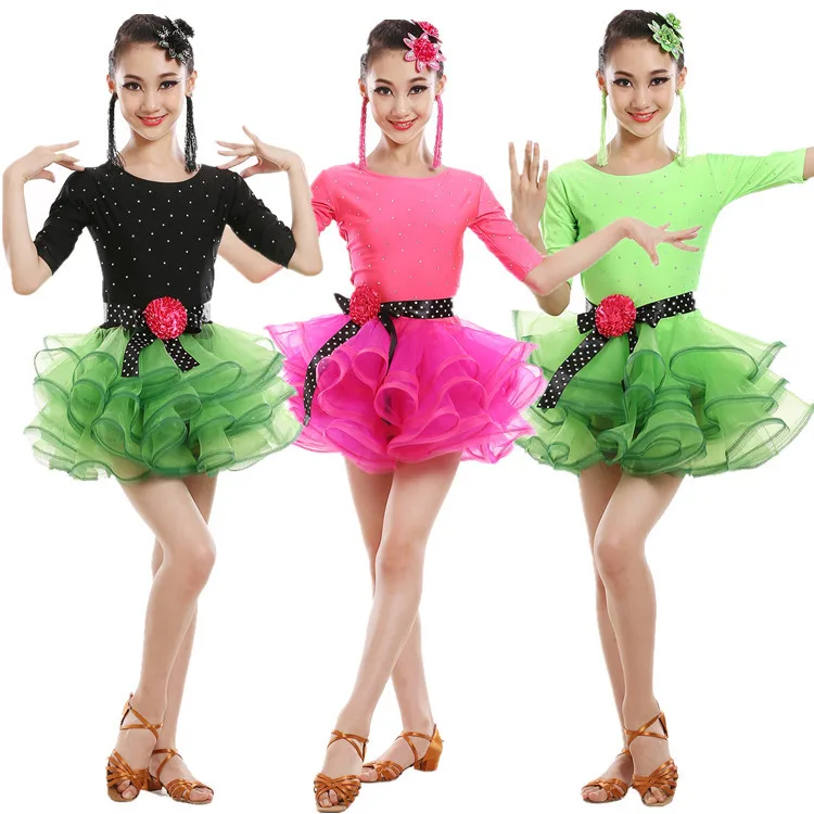 Детское платье для латиноамериканских танцев детский костюм самбы платья сальсы