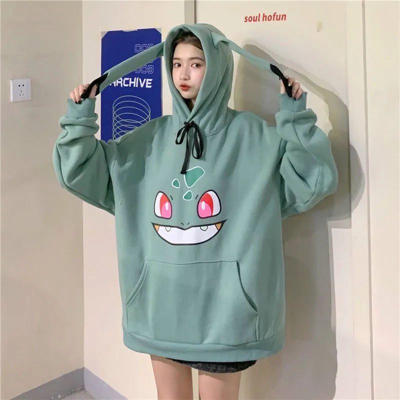 

TAKARA TOMY2020 spring new cute class clothes six-person girlfriends loose hooded cartoon Pokemon sweater women anime hoodie