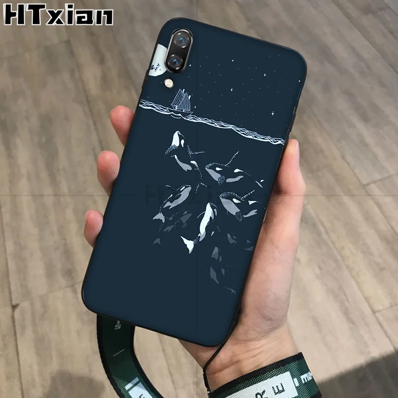 

HTXian Killer Whales Print Ocean animals TPU Soft Silicone Phone Case Cover for Huawei P20Lite P30 Pro Mate10Lite Mate20 P20 Pro