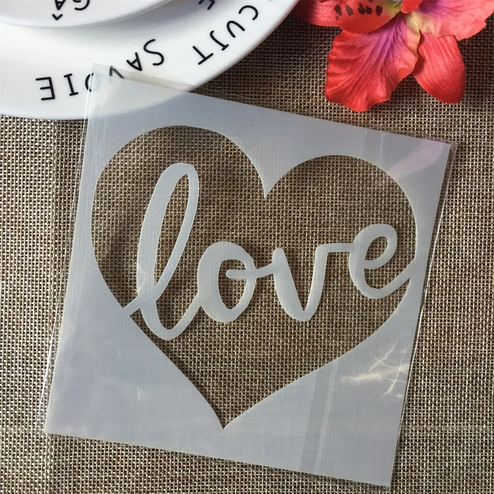 5 &quotЛюбовь слова сердце DIY Многослойные трафареты живопись раскраска для