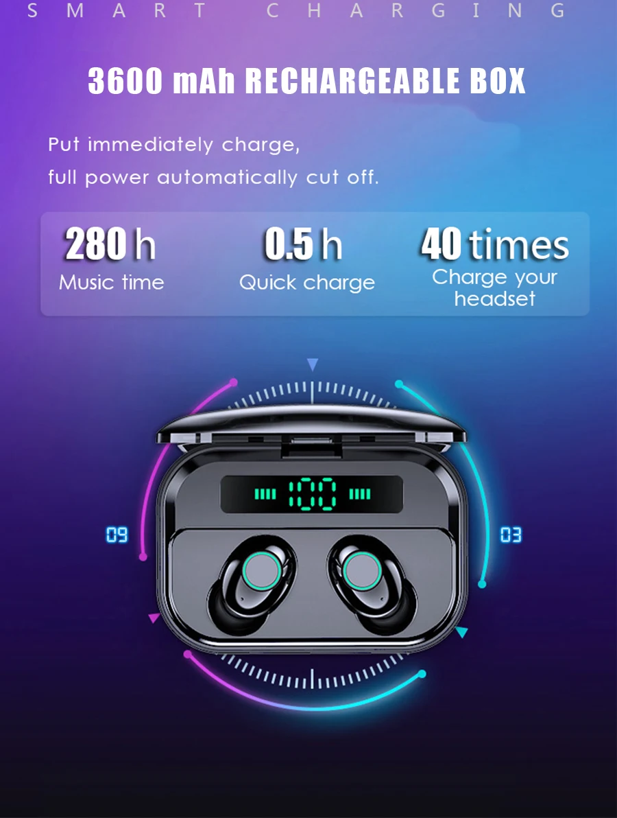 M7 TWS Bluetooth наушники 8D бас объемная гарнитура IPX7 водонепроницаемый шумоподавление Гарнитура спортивные наушники беспроводные наушники
