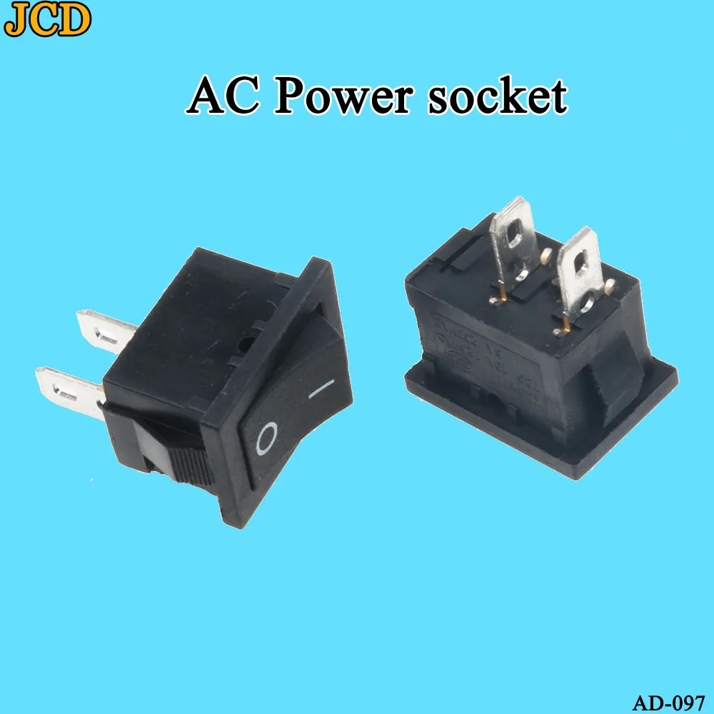 JCD 10 шт. кнопочный переключатель 21x15 мм SPST 2Pin 3A 250V KCD11 защелкивающийся