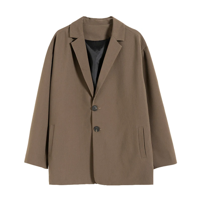 Men's Casual Blazers Coat 2021 Autumn Fashion Slim Korean Style Business Loose Retro Daily Suit Jackets Hip Hop Trend Outerwear