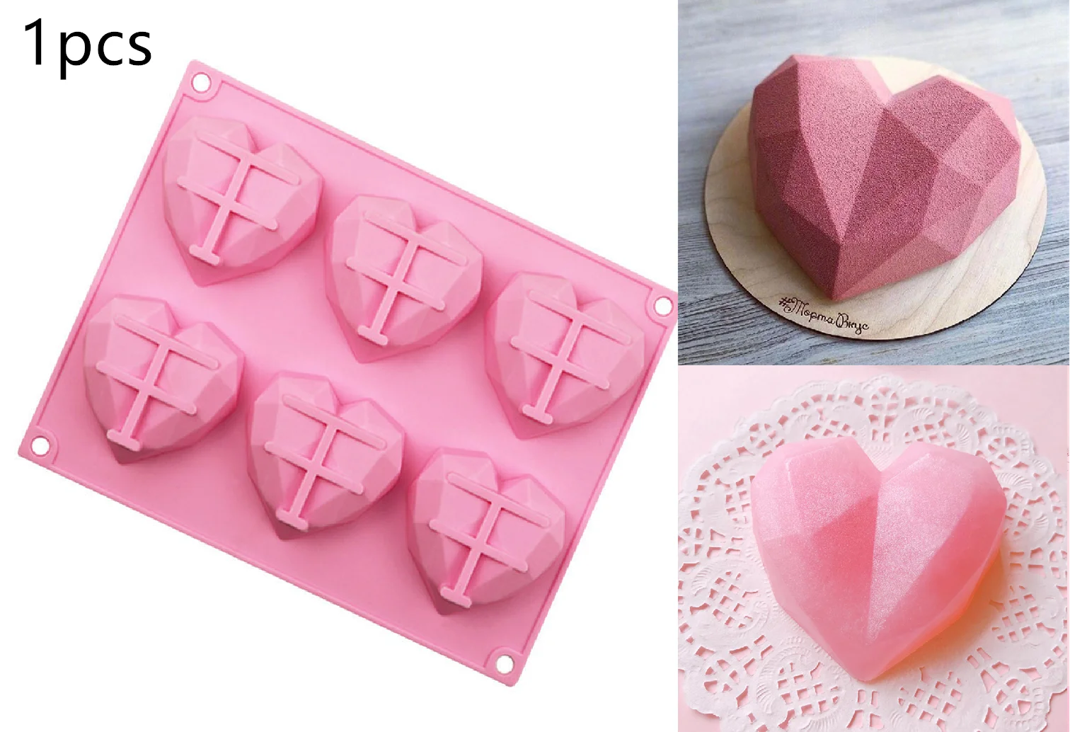 

Новинка 2021, силиконовые формы для шоколада в форме сердца, 6 цветов