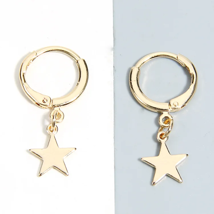 

European and American fashion earrings five pointed star Earrings cross border popular Earrings New Simple Star Earrings