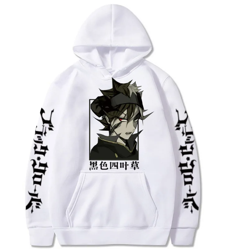

Harajuku Black Clover Unisex Pocket Printed Hoodies Men's Hoodie Streetwear Casual Sweatshirts