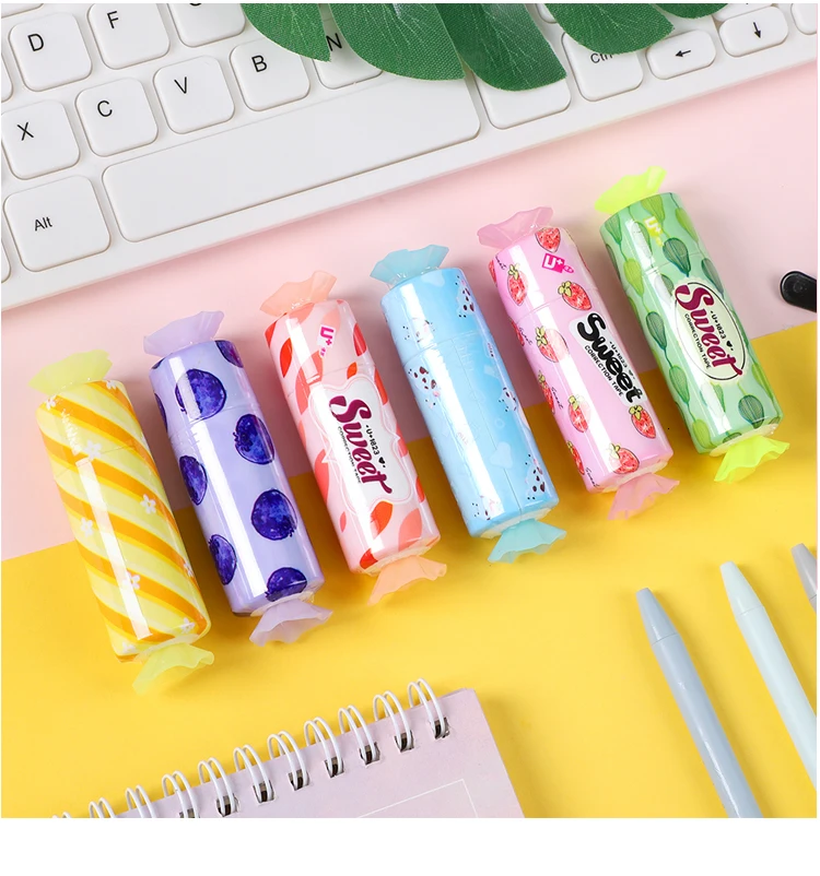 JIANWU 6 шт./компл. 5 мм х 5 м; милые яркие Стиль Корректирующая лента kawaii студент изменения клейкие ленты школьные принадлежности