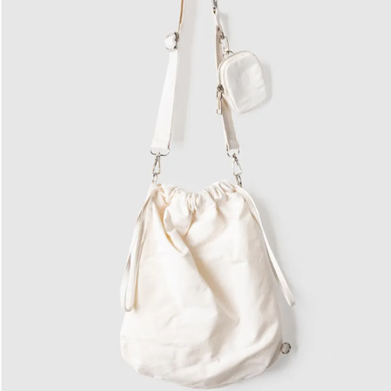 

Новая модная мягкая холщовая подходящая ко всему однотонная сумка-мешок, Студенческая сумка, сумка через плечо, повседневная офисная сумка ...