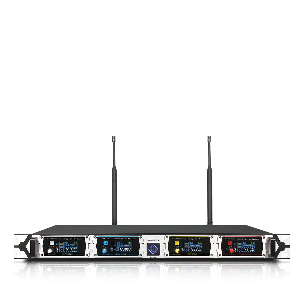 KATELEIYU U-8000GT 4-канальный профессиональный беспроводной микрофон UHF с отворотом микрофонная система kalaok 4 ручной микрофон