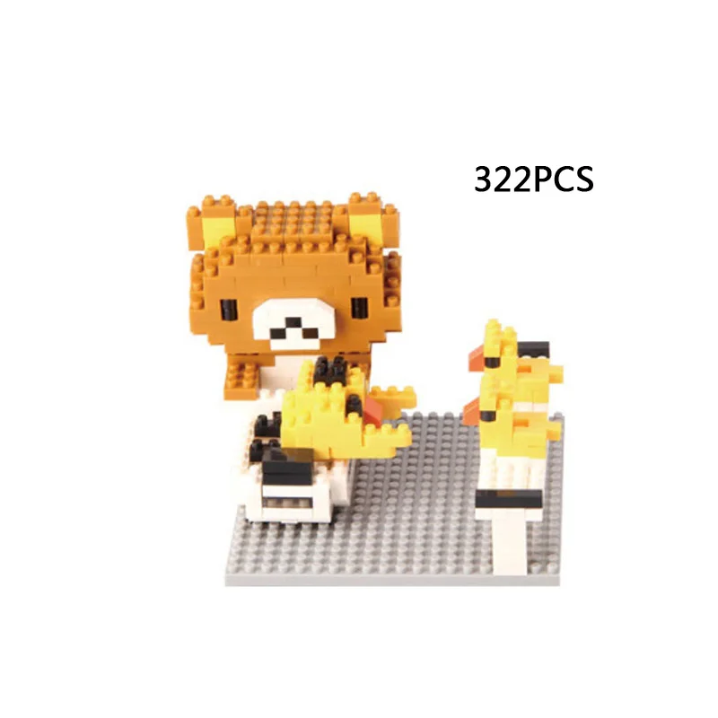 Забавный японский мультфильм Rilakkuma Медведь Цыпленок Kiiroitori микроалмазный блок